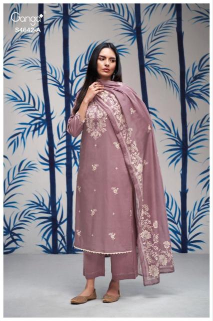 Ganga hirael 4642 dress material wholesaler in panchkuva ahmedabad